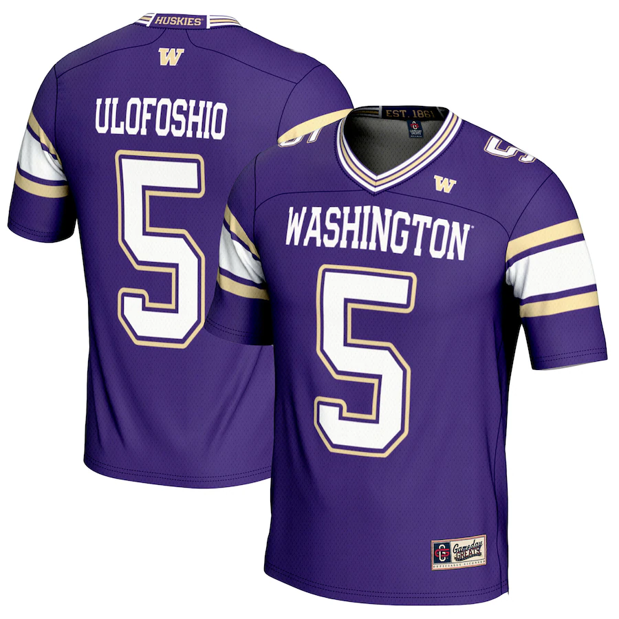 Edefuan Ulofoshio Washington Huskies GameDay Greats NIL Player Football Jersey - Purple - Jersey