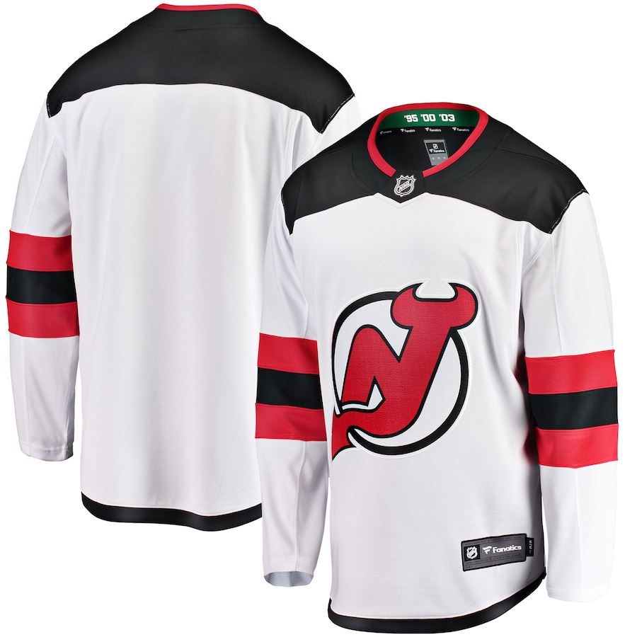 Men's New Jersey Devils Fanatics White Breakaway Away Jersey - Jersey