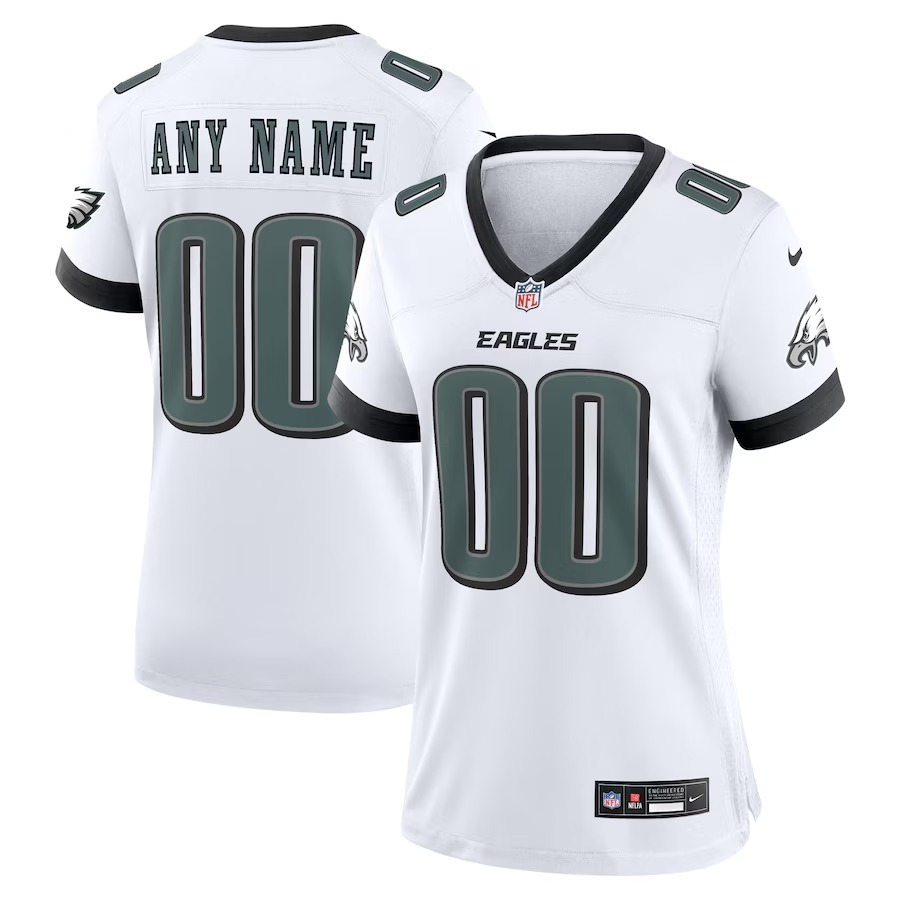 Women's Philadelphia Eagles Nike White Custom Game Jersey - Jersey