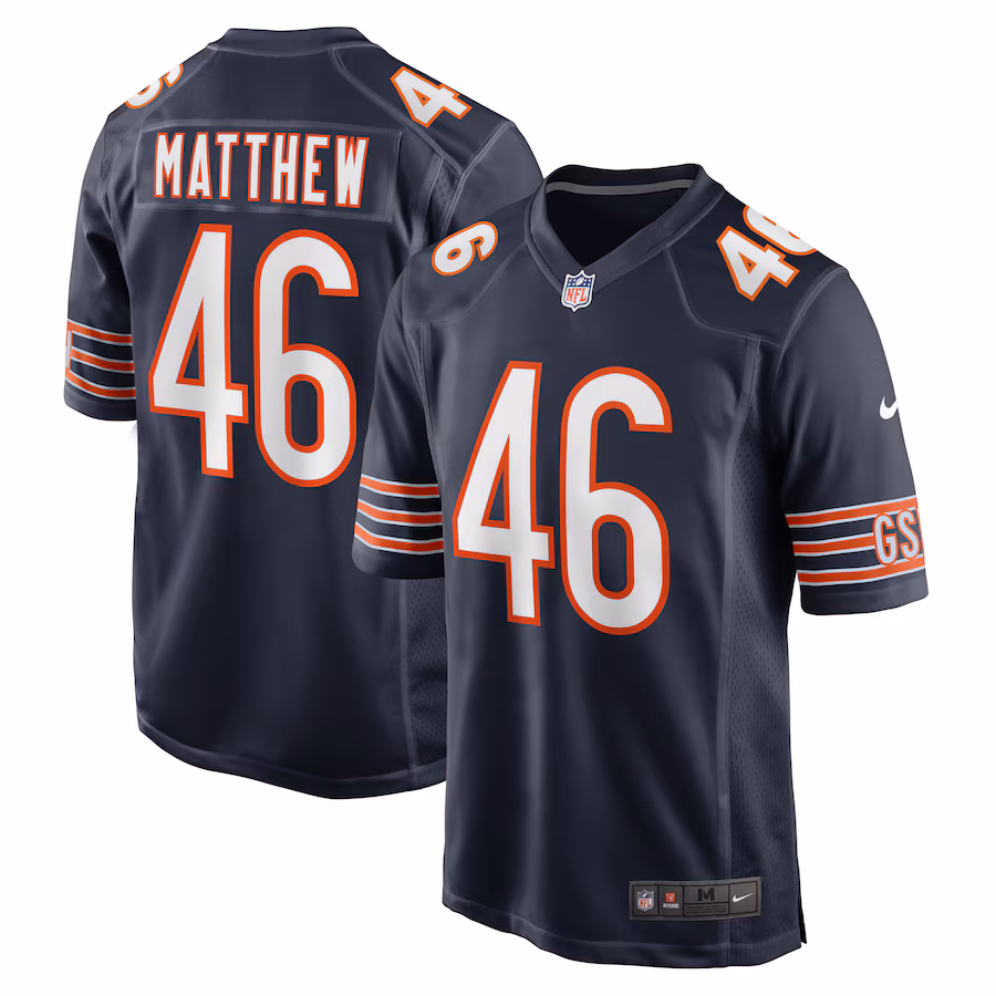 Men's Chicago Bears Christian Matthew Nike  Navy  Game Jersey - Jersey