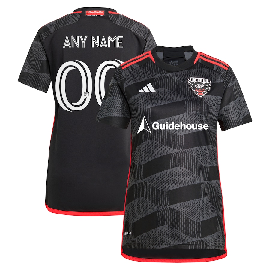 Women's D.C. United  adidas Black 2024 The Icon Kit Replica Custom Jersey - Jersey
