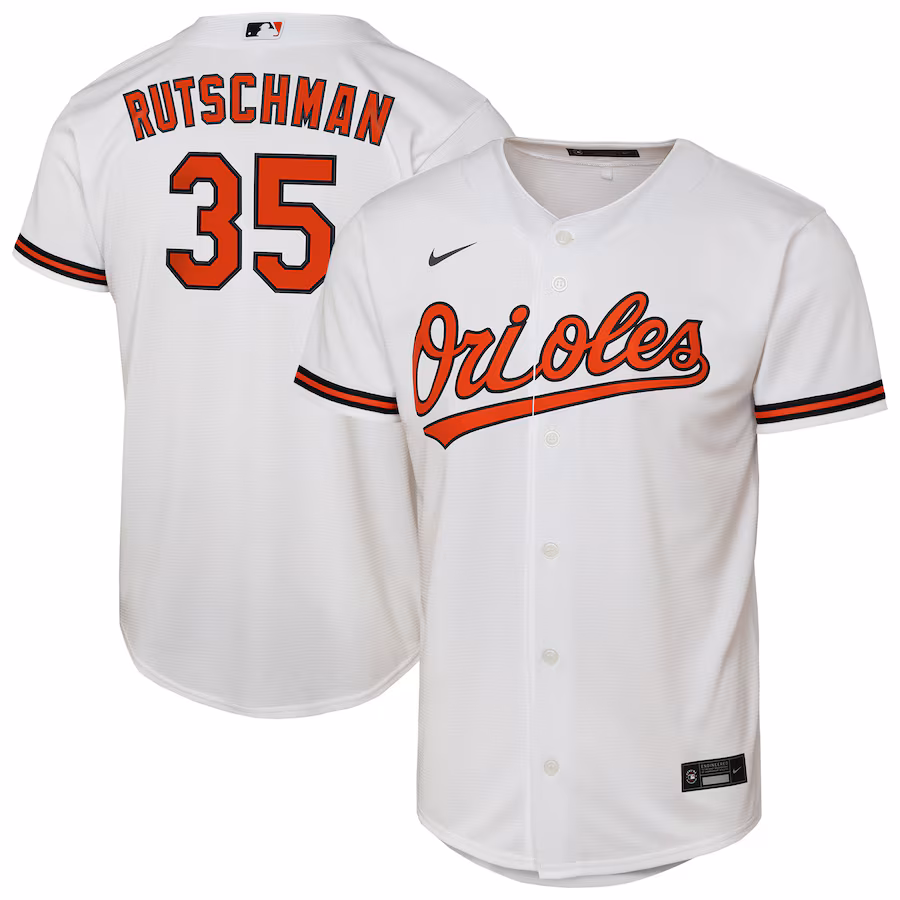 Youth Baltimore Orioles Adley Rutschman Nike White Home Replica Player Jersey - Jersey