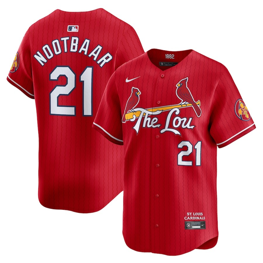 Men's St. Louis Cardinals Lars Nootbaar Nike Red City Connect Limited Player Jersey - Jersey