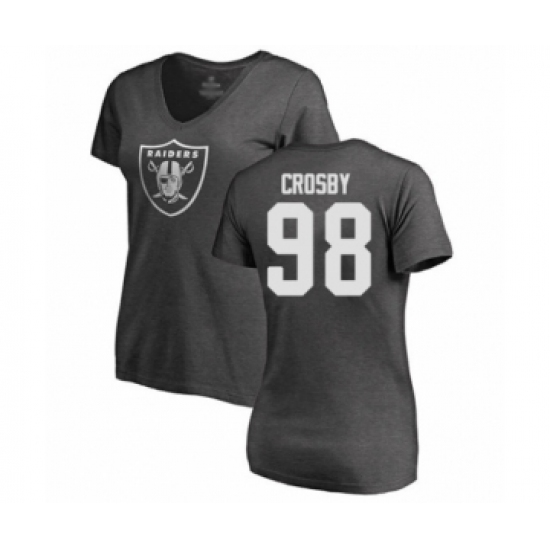 Football Women's Oakland Raiders #98 Maxx Crosby Ash One Color T-Shirt - Jersey