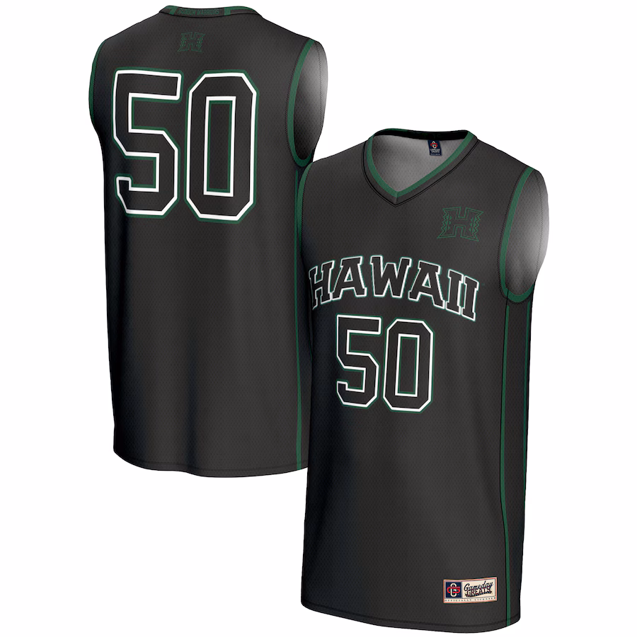 Youth GameDay Greats #50 Black Hawaii Rainbow Warriors Lightweight Basketball Jersey - Jersey