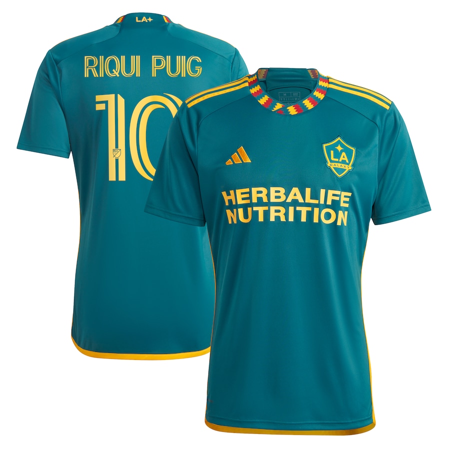 Men's LA Galaxy Riqui Puig adidas Green 2024 LA Kit Replica Player Jersey - Jersey