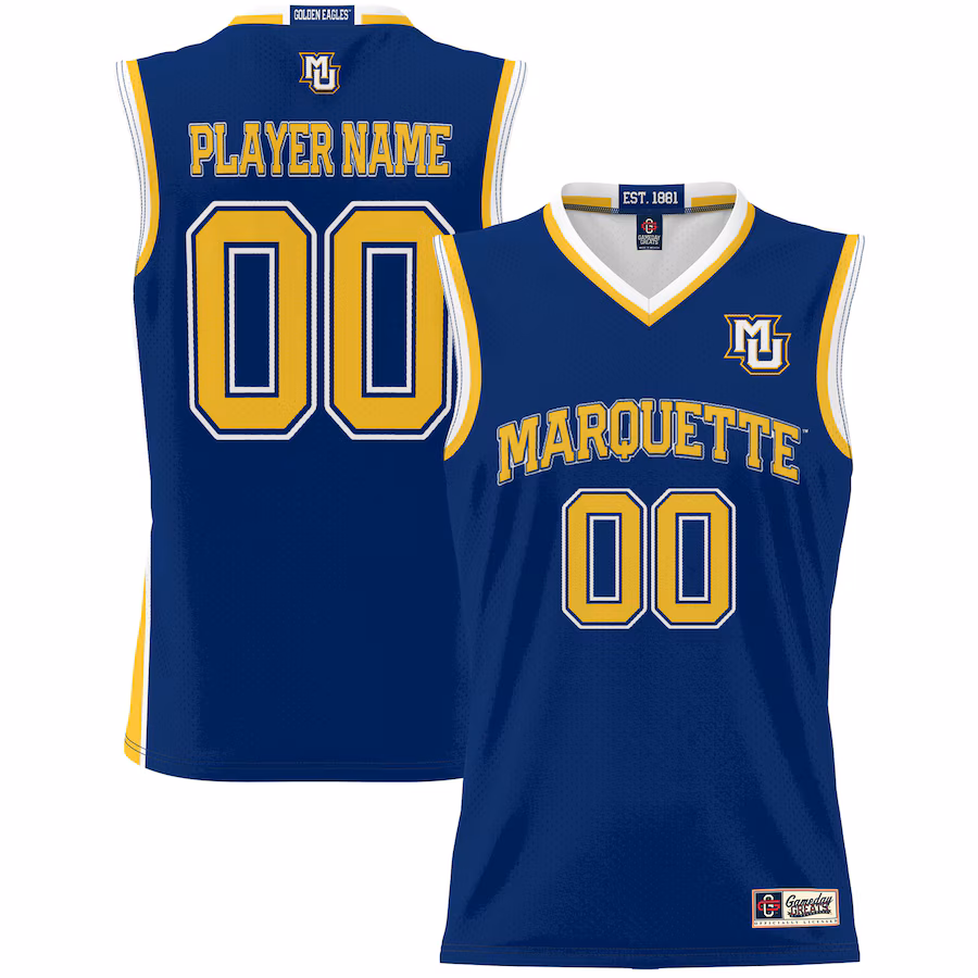Marquette Golden Eagles GameDay Greats Youth NIL Pick-A-Player Lightweight Basketball Jersey - Navy - Jersey