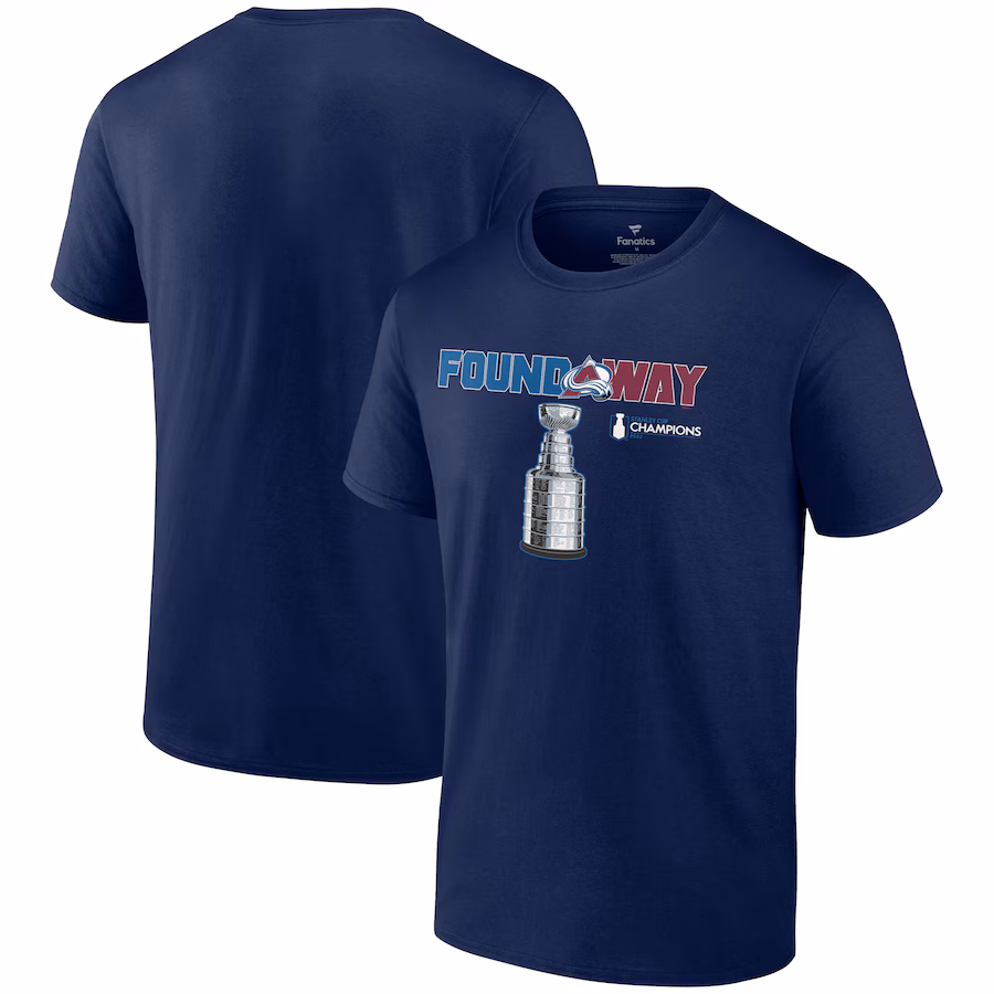 Men's Colorado Avalanche Fanatics Navy 2022 Stanley Cup Champions Celebration T-Shirt - Jersey