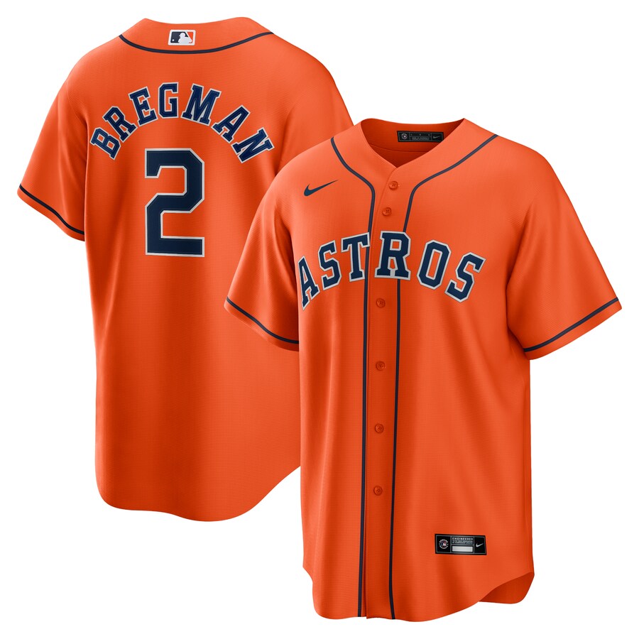 Men's Houston Astros Alex Bregman Nike Orange Alternate Replica Player Name Jersey - Jersey