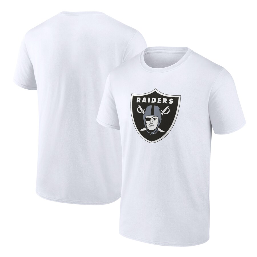 Men's Las Vegas Raiders Fanatics White Primary Logo T-Shirt - Jersey