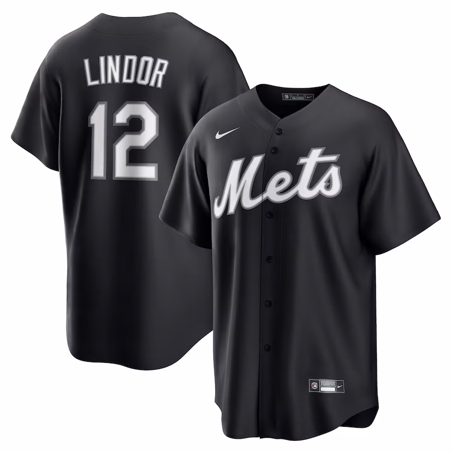 Men's New York Mets Francisco Lindor Nike Black Replica Player Jersey - Jersey