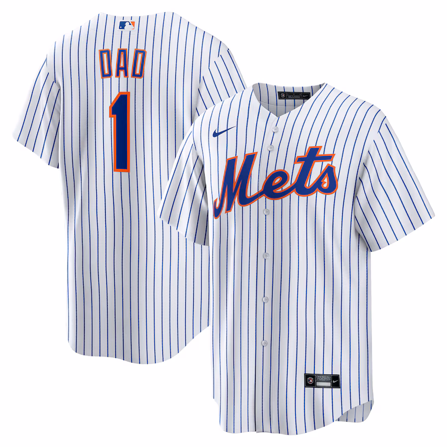 Men's New York Mets Nike White #1 Dad Home Replica Jersey - Jersey