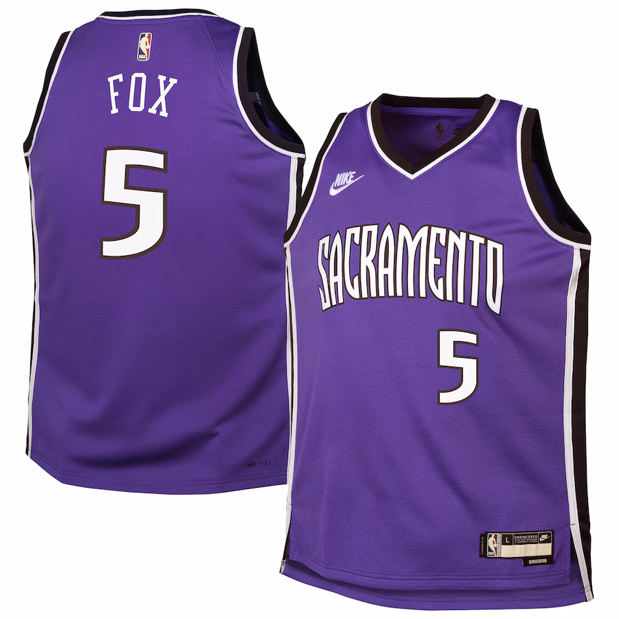 Youth Sacramento Kings De'Aaron Fox Nike Purple 2024/25 Swingman Jersey - Classic Edition - Jersey