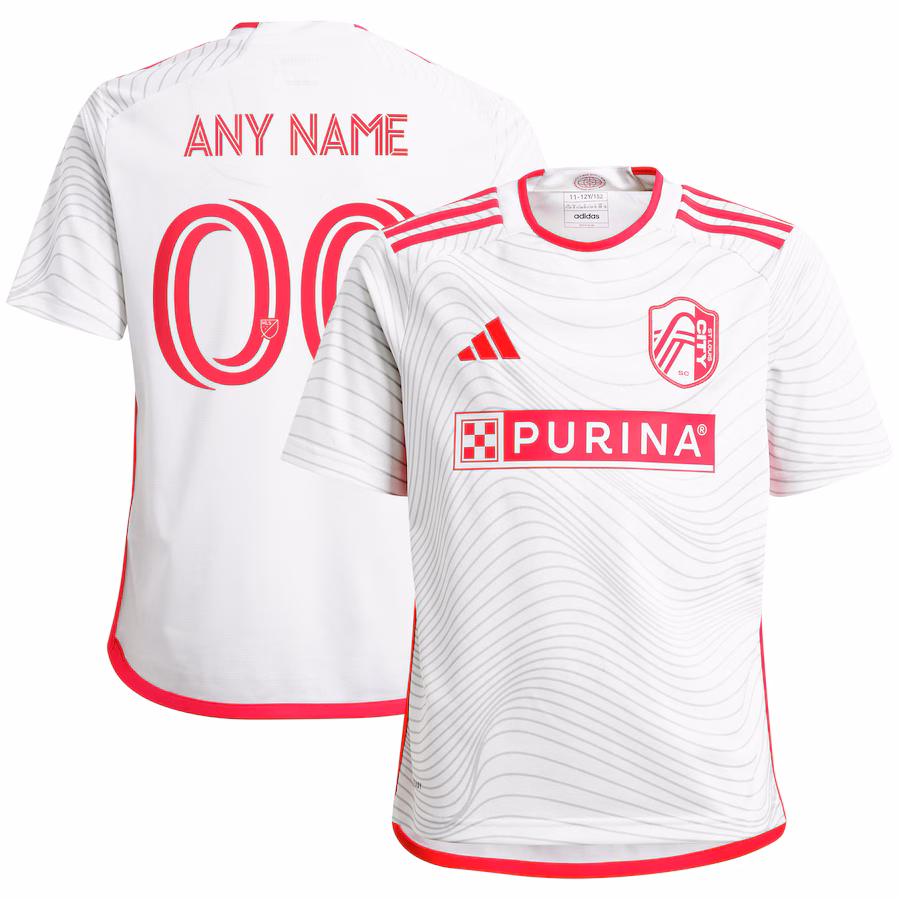 Youth St. Louis City SC  adidas White 2024 The Confluence Kit Replica Custom Jersey - Jersey