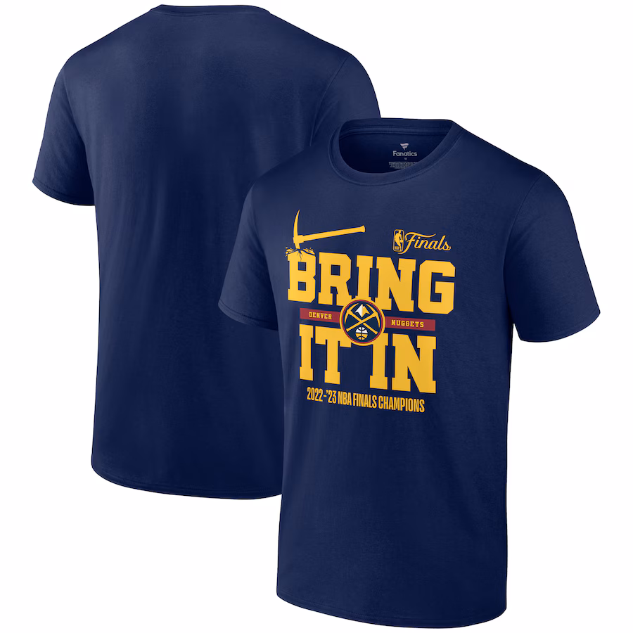 Men's Denver Nuggets  Fanatics Navy 2023 NBA Finals Champions Hometown Originals Half Court T-Shirt - Jersey