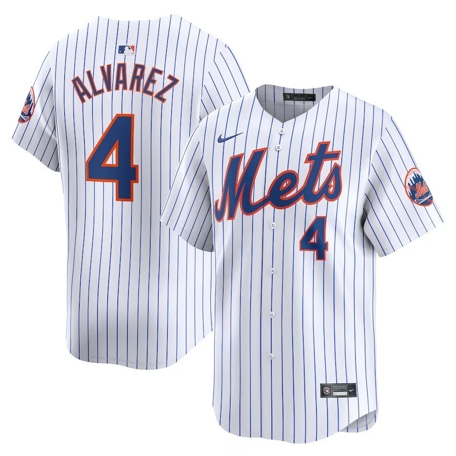 Men's New York Mets Francisco Alvarez Nike White Home Limited Player Jersey - Jersey