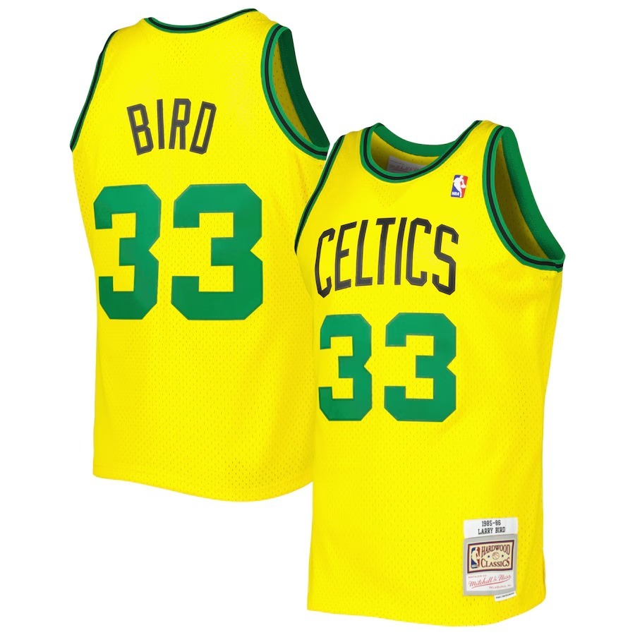 Men's Boston Celtics Larry Bird Mitchell & Ness Gold 1985-86 Hardwood Classics Reload 3.0 Swingman Jersey - Jersey