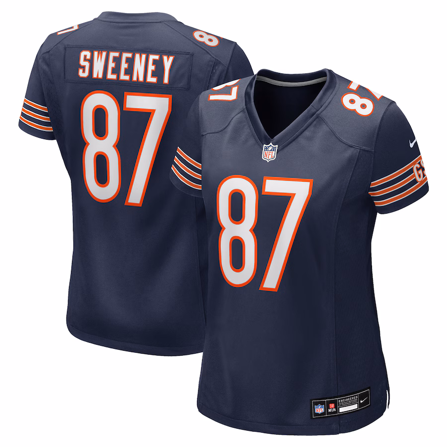Women's Chicago Bears Tommy Sweeney Nike Navy Team Game Jersey - Jersey