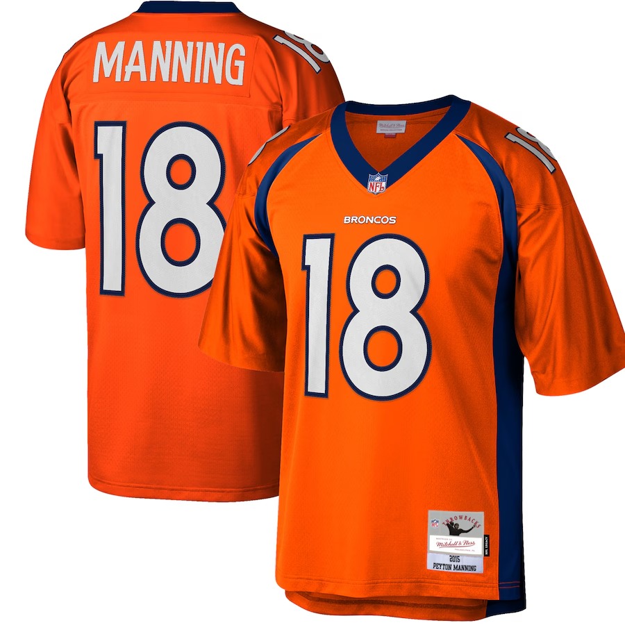 Men's Denver Broncos Peyton Manning Mitchell & Ness Orange Big & Tall 2015 Retired Player Replica Jersey - Jersey