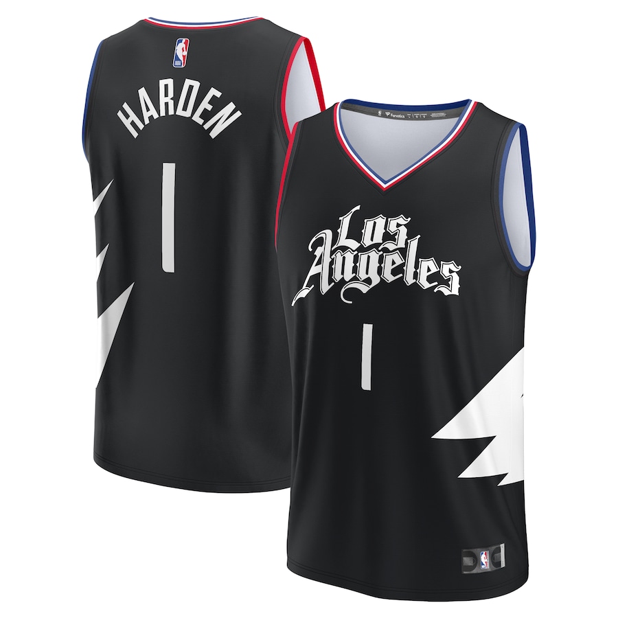 Youth LA Clippers James Harden Fanatics Black Fast Break Player Jersey - Statement Edition - Jersey