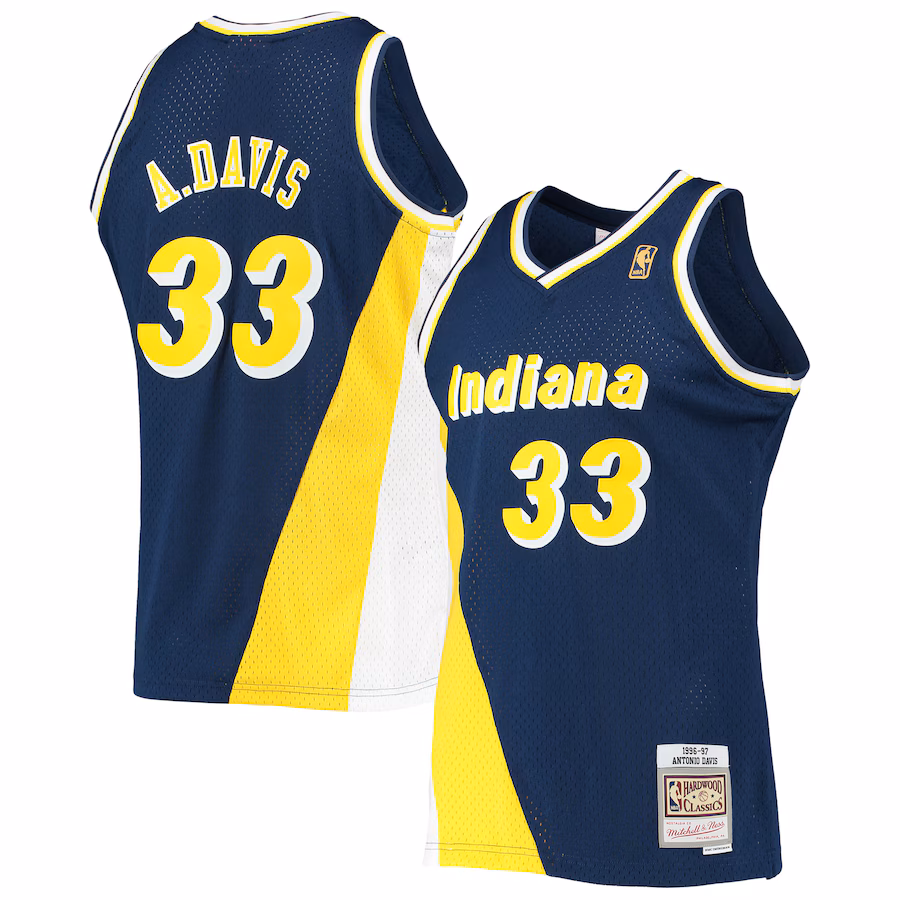 Men's Indiana Pacers Antonio Davis Mitchell & Ness Navy 1996/97 Hardwood Classics Swingman Jersey - Jersey