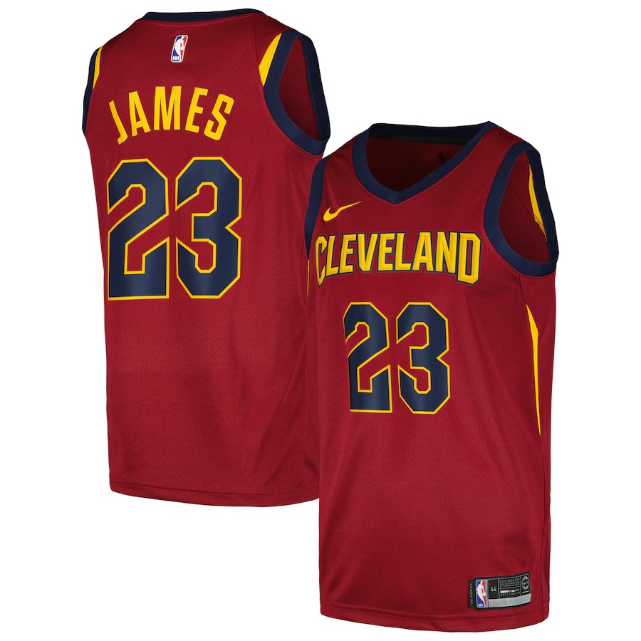 Men's Cleveland Cavaliers LeBron James Nike Wine Swingman Player Jersey - Icon Edition - Jersey