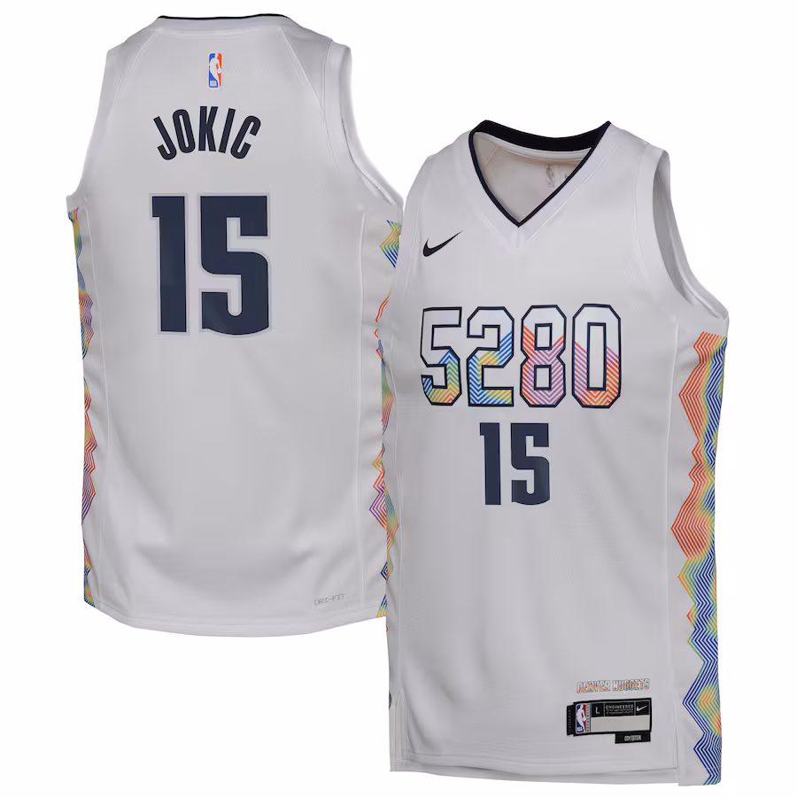 Youth Denver Nuggets Nikola Jokic Nike White 2024/25 Swingman Player Jersey - City Edition - Jersey