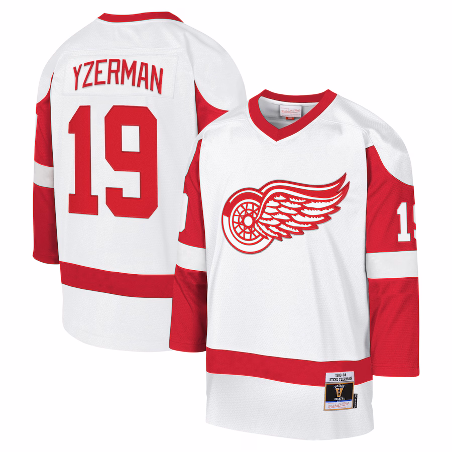 Youth Detroit Red Wings Steve Yzerman Mitchell & Ness White 1983-84 Blue Line Player Jersey - Jersey
