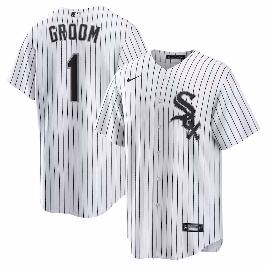 Men's Chicago White Sox Nike White #1 Groom Home Replica Jersey - Jersey