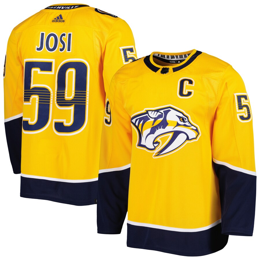 Men's Nashville Predators Roman Josi adidas Gold  Primegreen Authentic Pro Player Jersey - Jersey