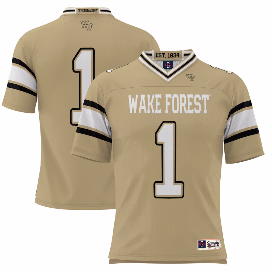 #1 Wake Forest Demon Deacons GameDay Greats Football Jersey - Gold - Jersey