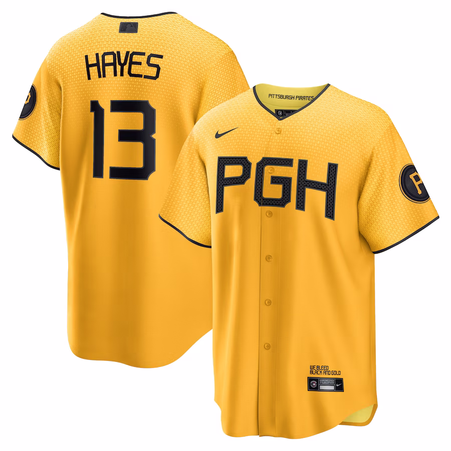 Men's Pittsburgh Pirates Ke'Bryan Hayes Nike Gold City Connect Replica Player Jersey - Jersey