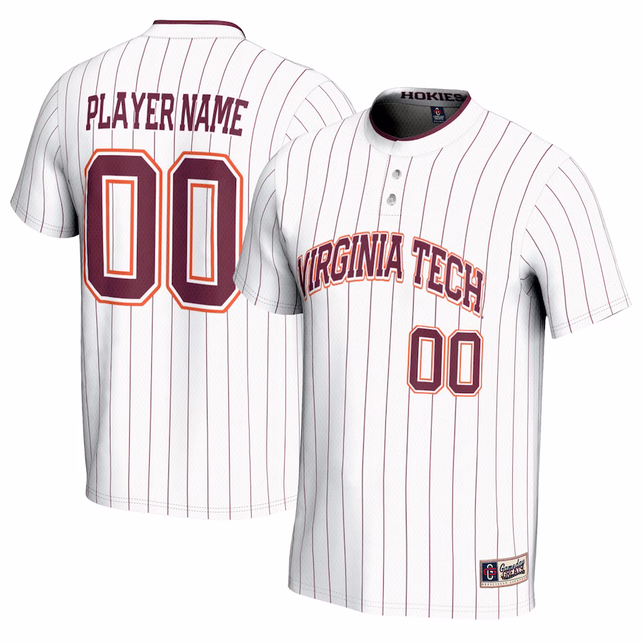 Virginia Tech Hokies GameDay Greats Youth NIL Pick-A-Player Lightweight Softball Jersey - White - Jersey