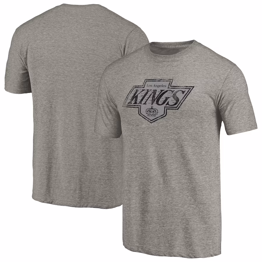 Men's Los Angeles Kings Ash Throwback Logo 1988-1989 Tri-Blend T-Shirt - Jersey