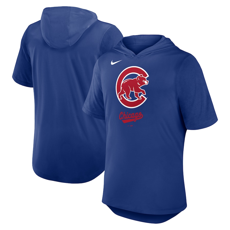 Men's Chicago Cubs Nike Royal Tri-Blend Hoodie T-Shirt - Jersey