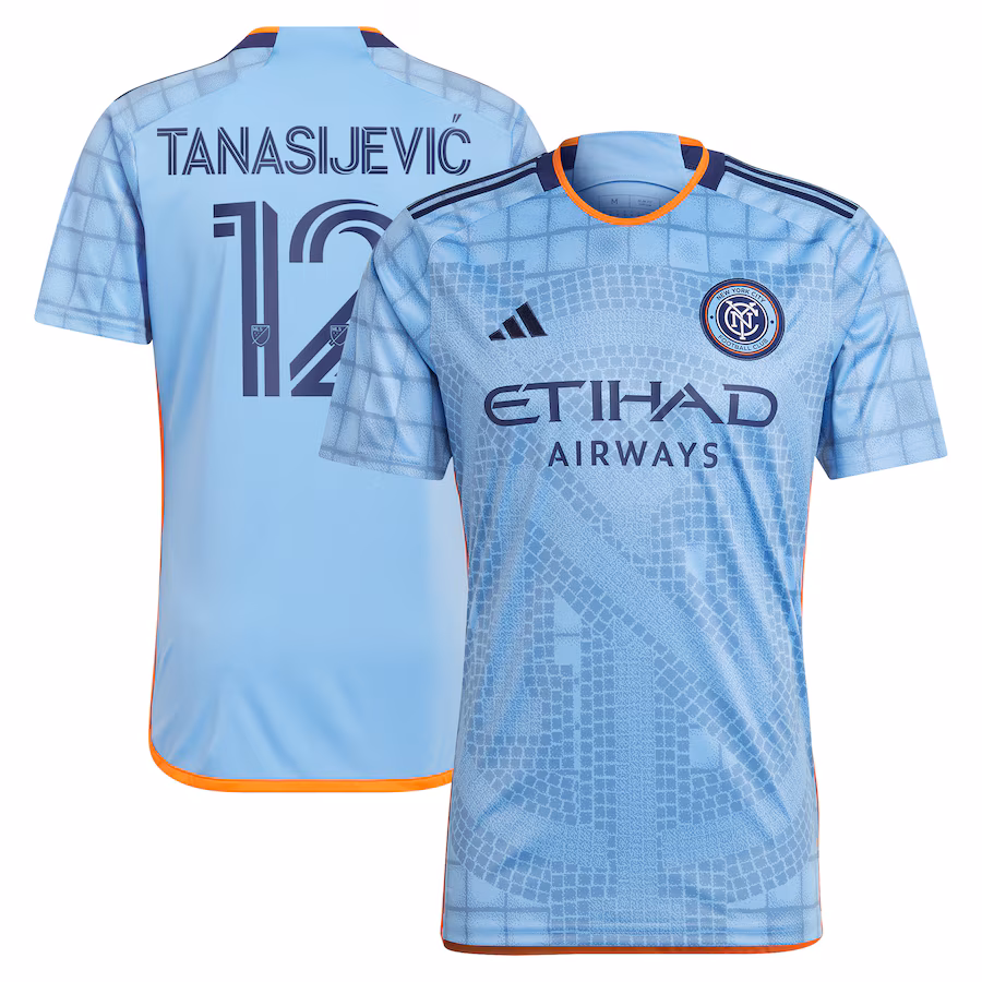 Men's New York City FC Strahinja Tanasijevic adidas Light Blue 2024 The Interboro Kit Replica Player Jersey - Jersey