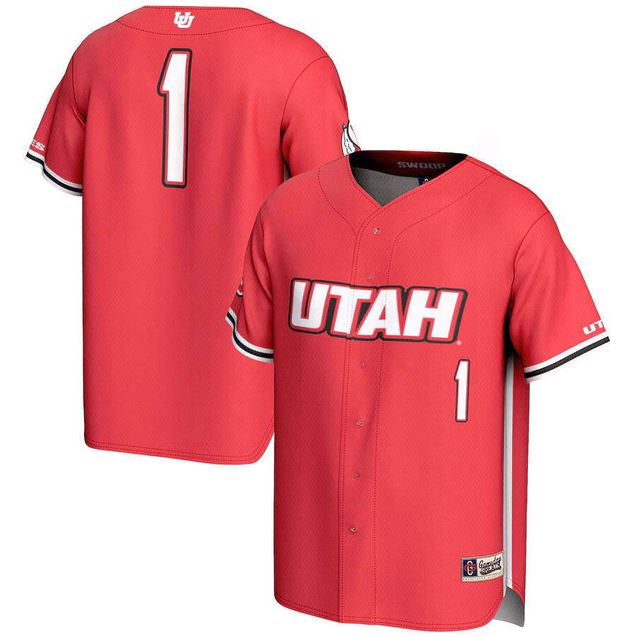 Men's GameDay Greats #1 Red Utah Utes Lightweight Baseball Fashion Jersey - Jersey