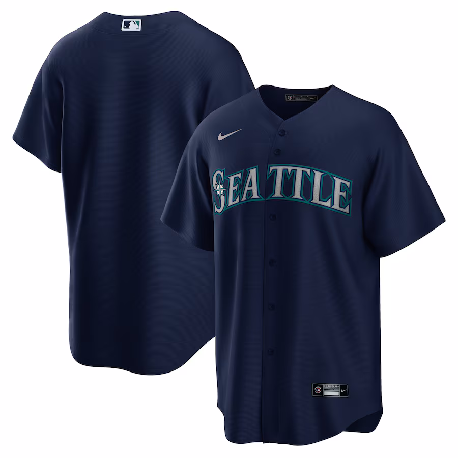 Men's Seattle Mariners Nike Navy Alternate Replica Team Jersey - Jersey