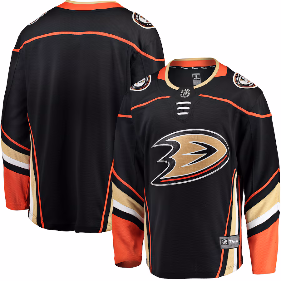Men's Anaheim Ducks Fanatics Black Breakaway Home Jersey - Jersey