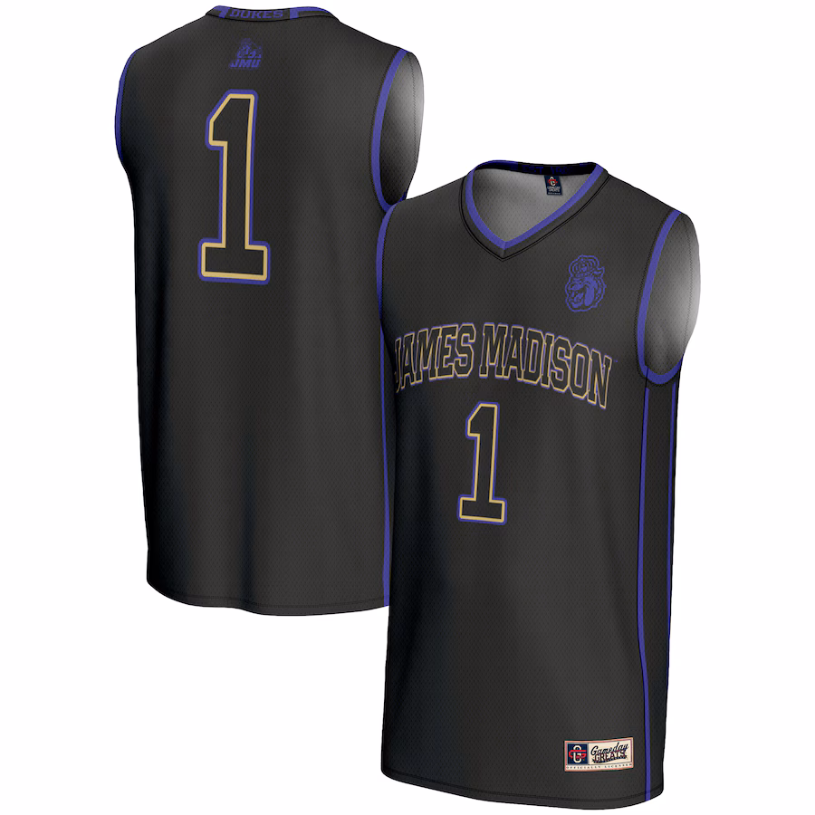 Youth GameDay Greats Black #1 James Madison Dukes Lightweight Basketball Jersey - Jersey