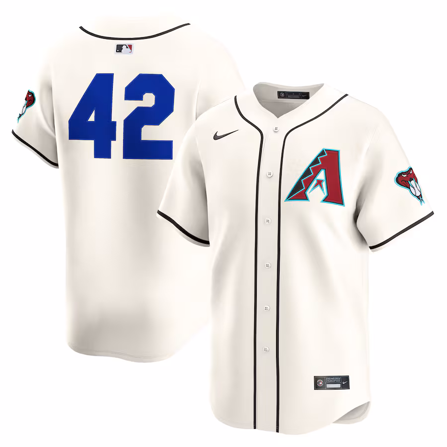 Men's Arizona Diamondbacks Nike Cream Home 2025 Jackie Robinson Day Limited Jersey - Jersey
