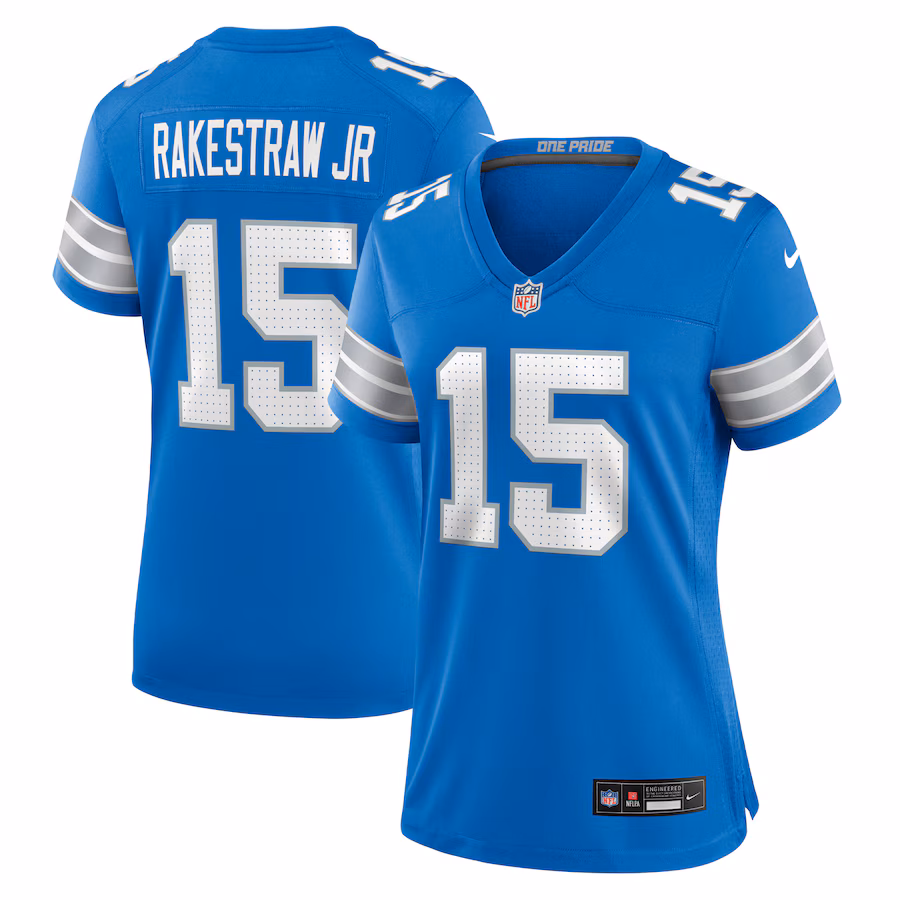 Women's Detroit Lions Ennis Rakestraw Jr. Nike Blue Team Game Jersey - Jersey