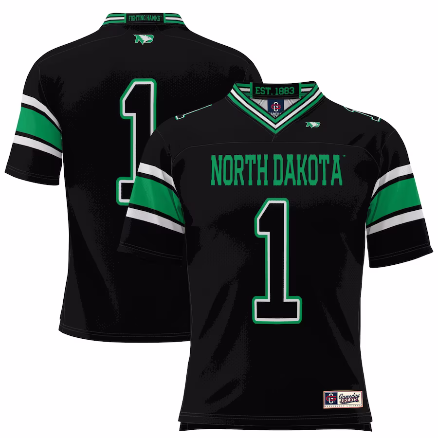 #1 North Dakota GameDay Greats Football Jersey - Black - Jersey