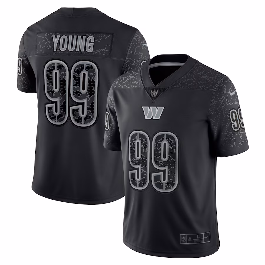 Men's Washington Commanders Chase Young Nike Black RFLCTV Limited Jersey - Jersey