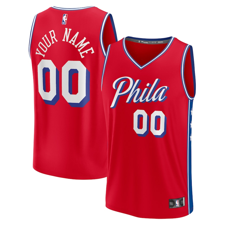 Men's Philadelphia 76ers  Fanatics Red Fast Break Custom Jersey - Statement Edition - Jersey