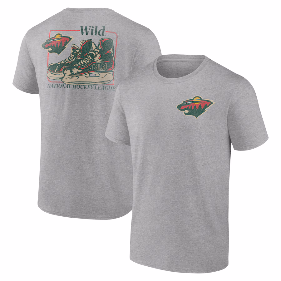 Men's Minnesota Wild Heather Gray Glory Skates T-Shirt - Jersey