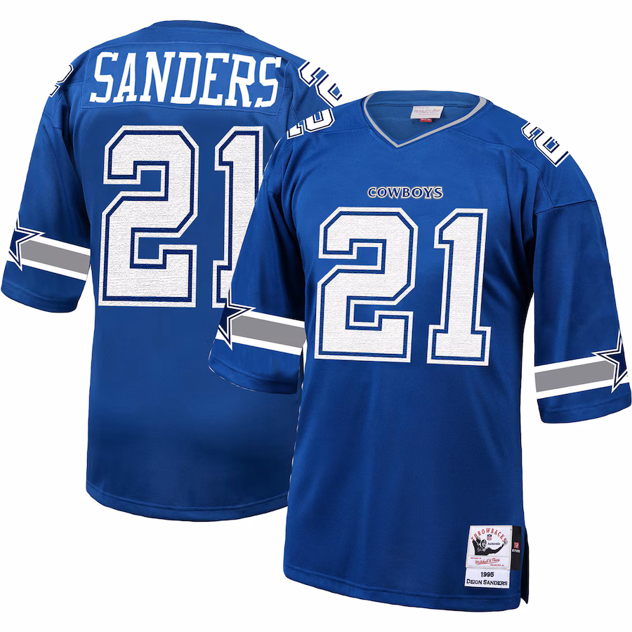Men's Dallas Cowboys 1996 Deion Sanders Mitchell & Ness Royal Authentic Throwback Retired Player Jersey - Jersey