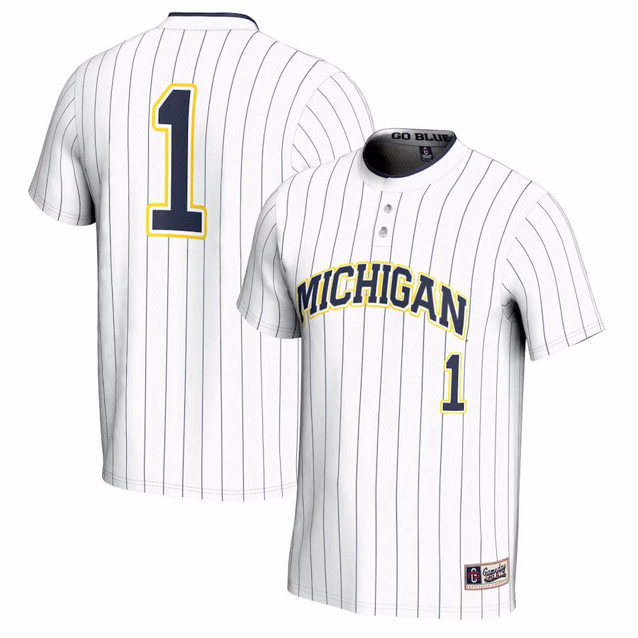 #1 Michigan Wolverines GameDay Greats Unisex Lightweight Softball Jersey - White - Jersey