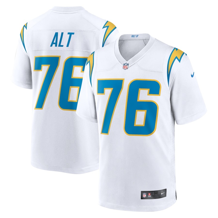 Men's Los Angeles Chargers Joe Alt Nike White 2024 NFL Draft First Round Pick Player Game Jersey - Jersey