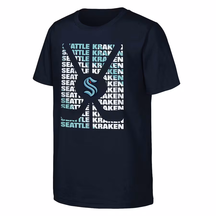 Youth Seattle Kraken Deep Sea Blue Box T-Shirt - Jersey